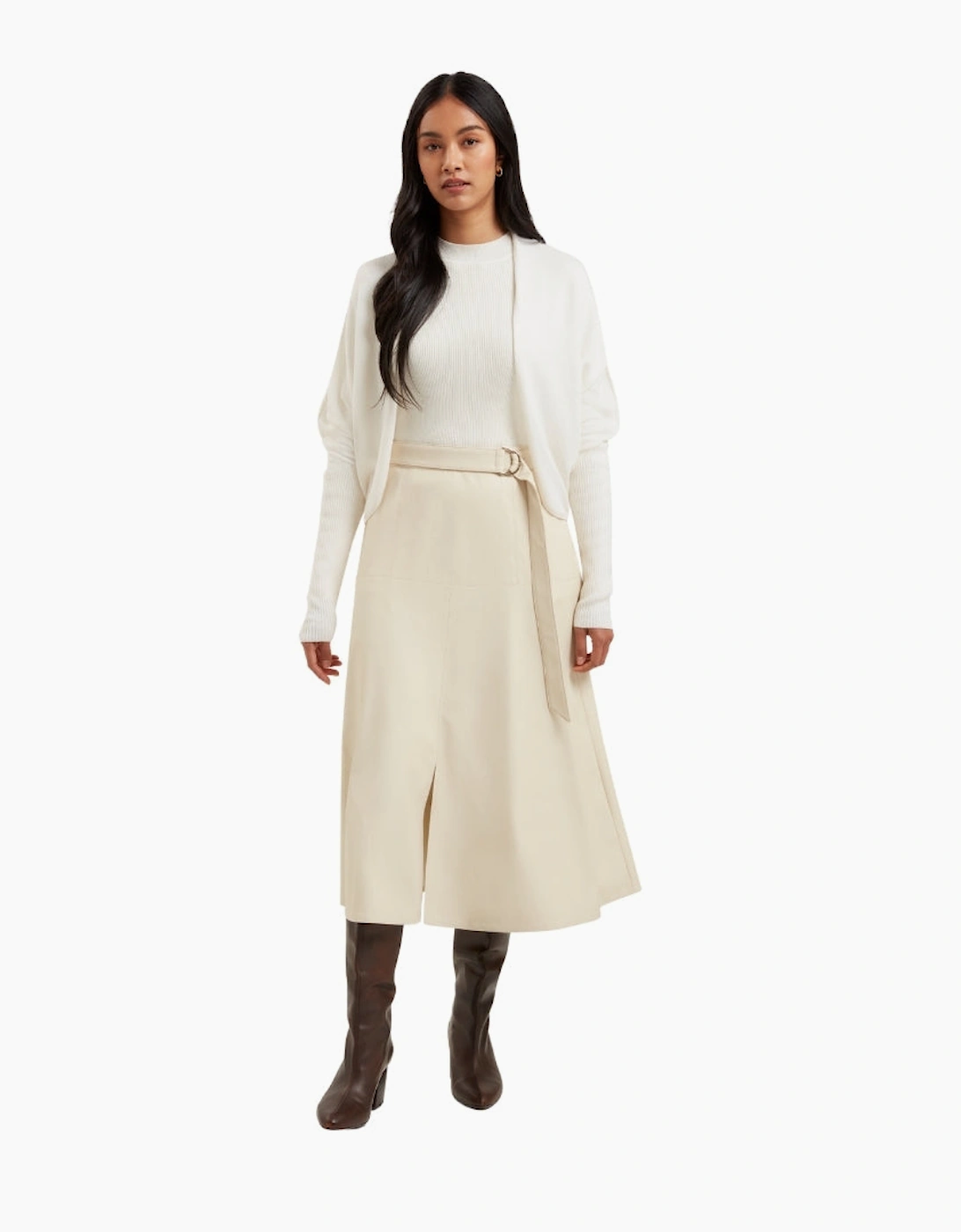 Ted Baker Gabrlaa Circular Knit Cropped Ivory Shrug