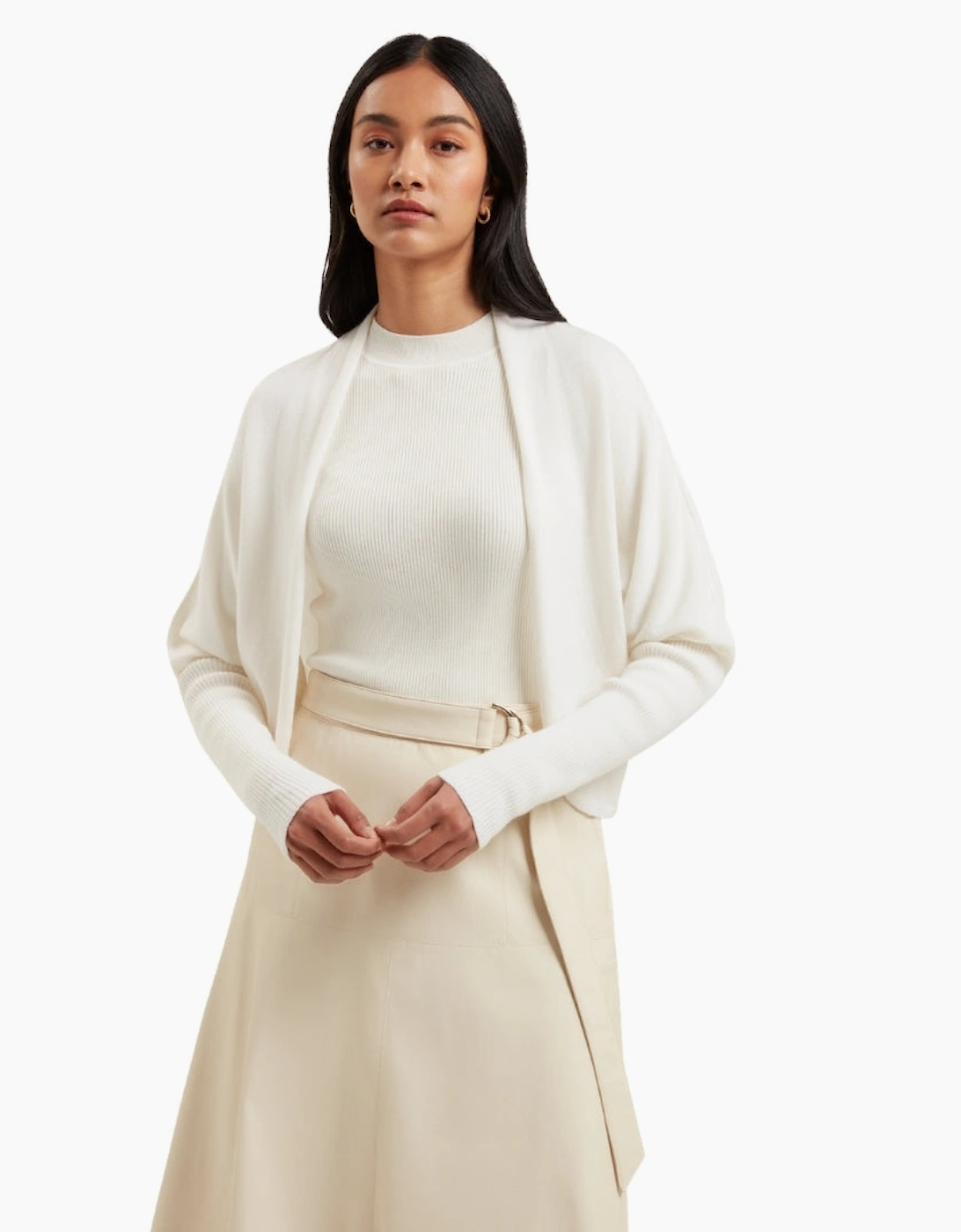 Ted Baker Gabrlaa Circular Knit Cropped Ivory Shrug