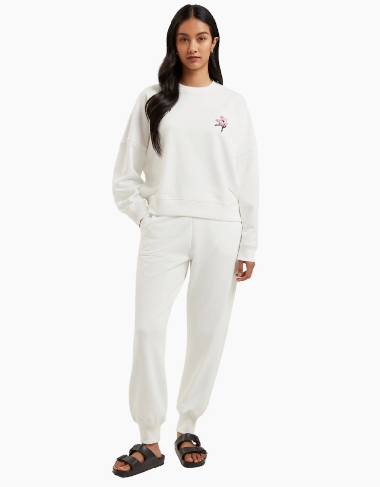 Ted Baker Janettt Embroidered Logo Balloon Sleeve Ivory Jumper