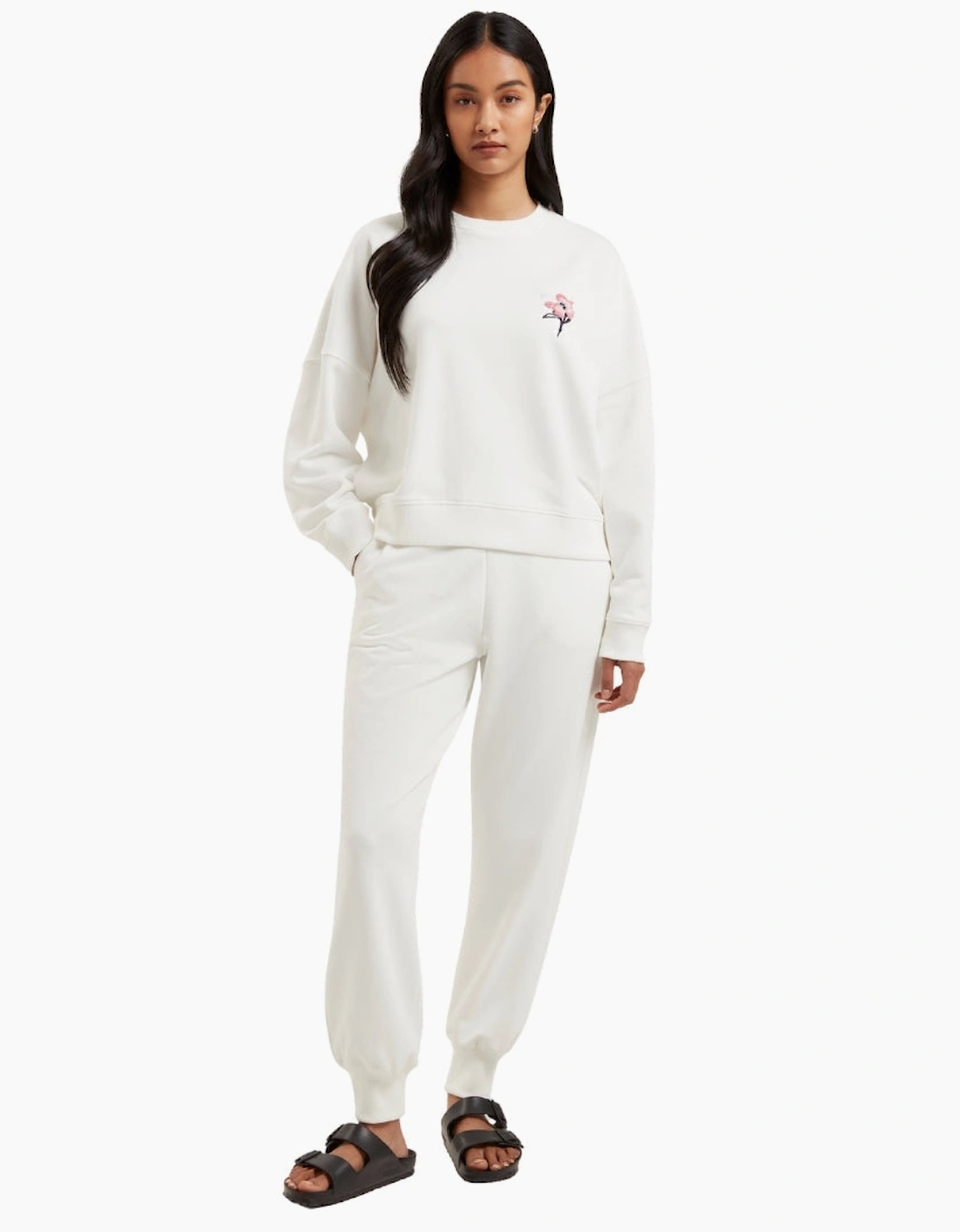 Ted Baker Janettt Embroidered Logo Balloon Sleeve Ivory Jumper