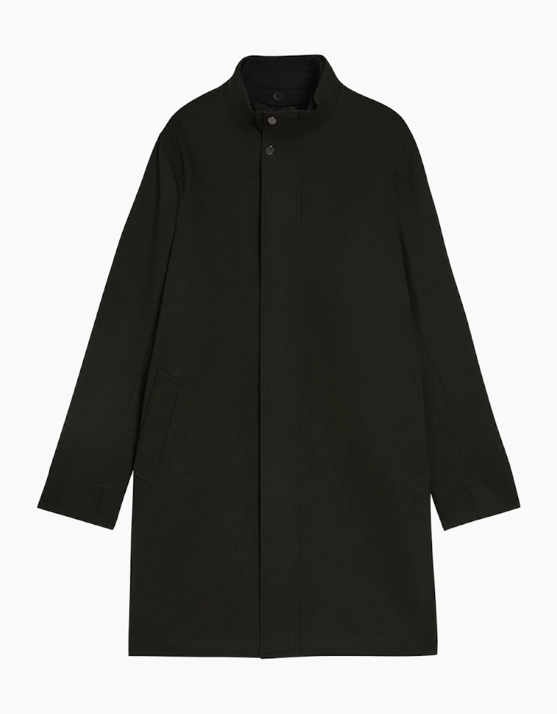 Men's Ted Baker Erolson Nylon Funnel Neck Dark Green Coat - Black - Size: Regular/34