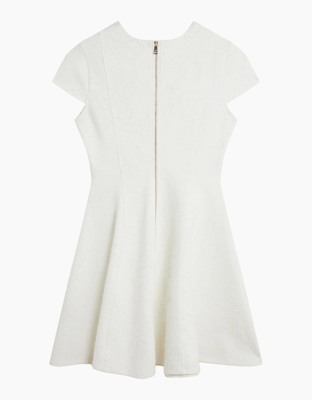 Ted Baker Codaa Embroidered Ponte Mini Ivory Skater Dress
