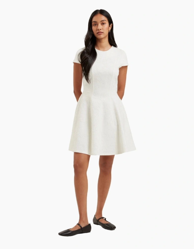 Ted Baker Codaa Embroidered Ponte Mini Ivory Skater Dress