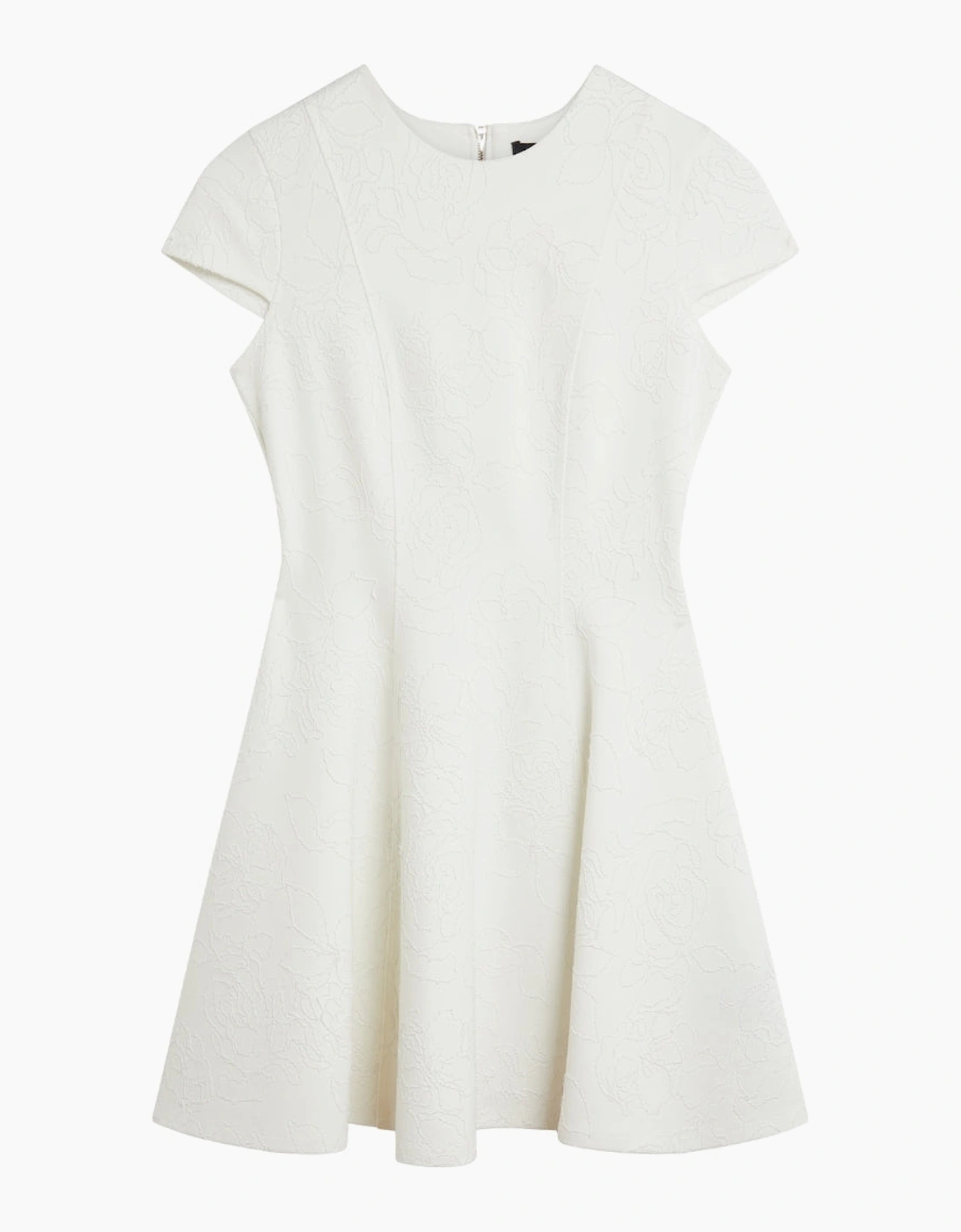 Ted Baker Women's Ted Baker Codaa Embroidered Ponte Mini Ivory Skater Dress - White