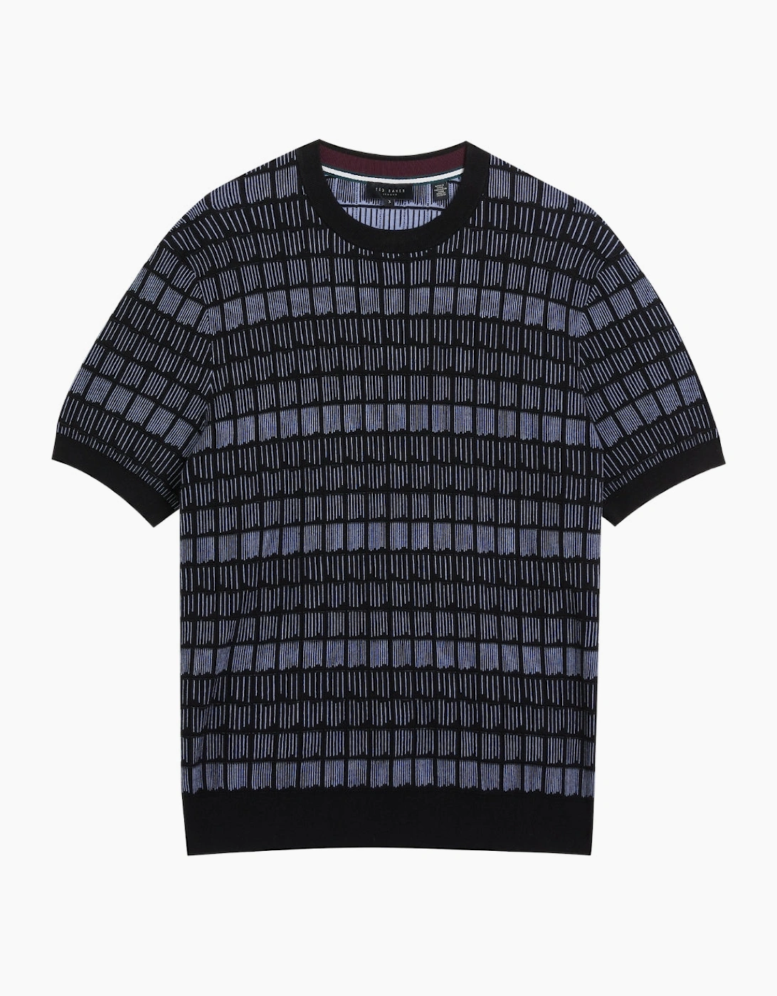 Men's Ted Baker Srevel Regular Jacquard Black T-Shirt - Size: 42