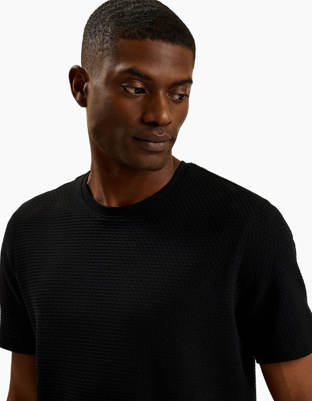 Ted Baker Curlys Regular Textured Black T-Shirt