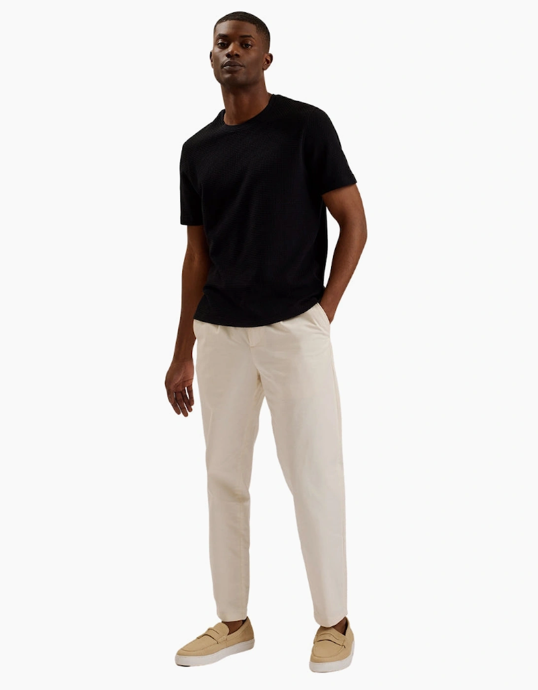 Ted Baker Curlys Regular Textured Black T-Shirt