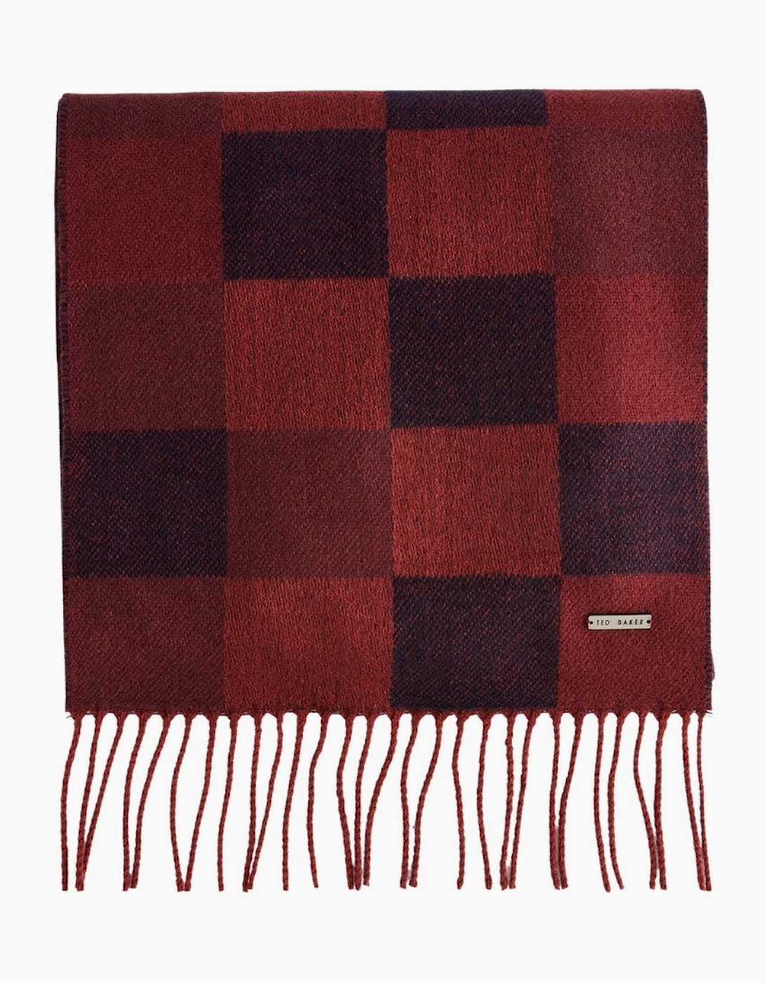 Ted Baker Peterrr Grid Check Oxblood Scarf