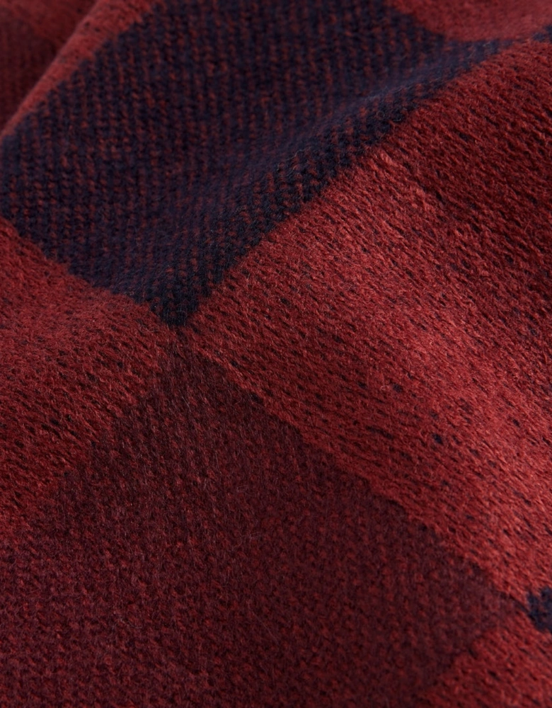 Ted Baker Peterrr Grid Check Oxblood Scarf
