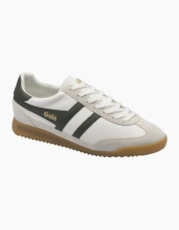 White/Dark Khaki Lea