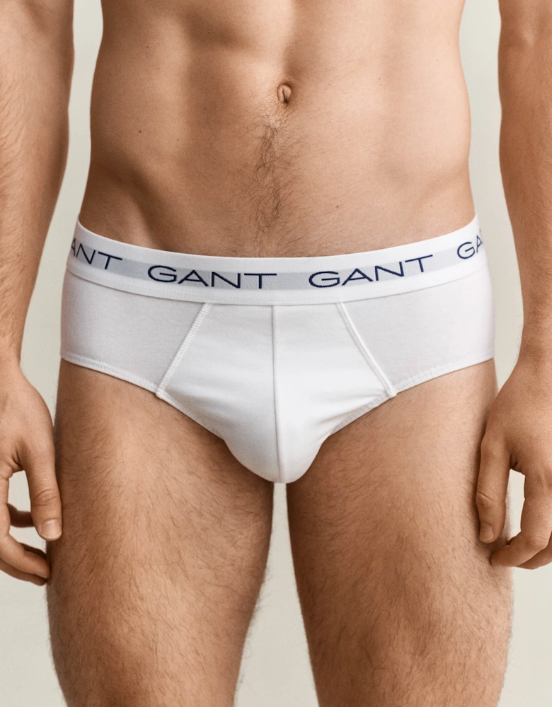 GANT 3-Pack Mens Logo Waistband Briefs - 110 White
