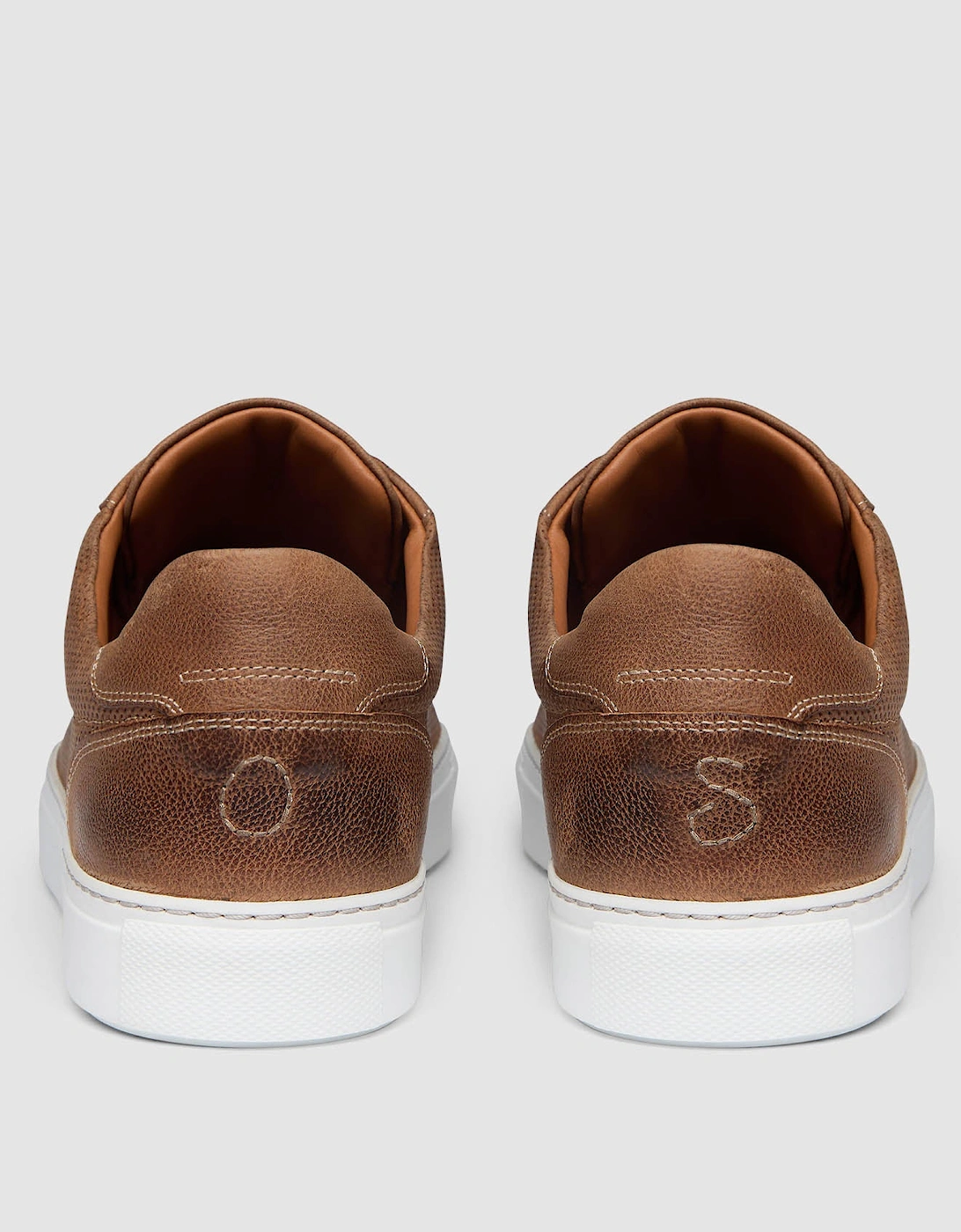 Oliver Sweeney Almada Mens Perforated Leather Trainers - Tan