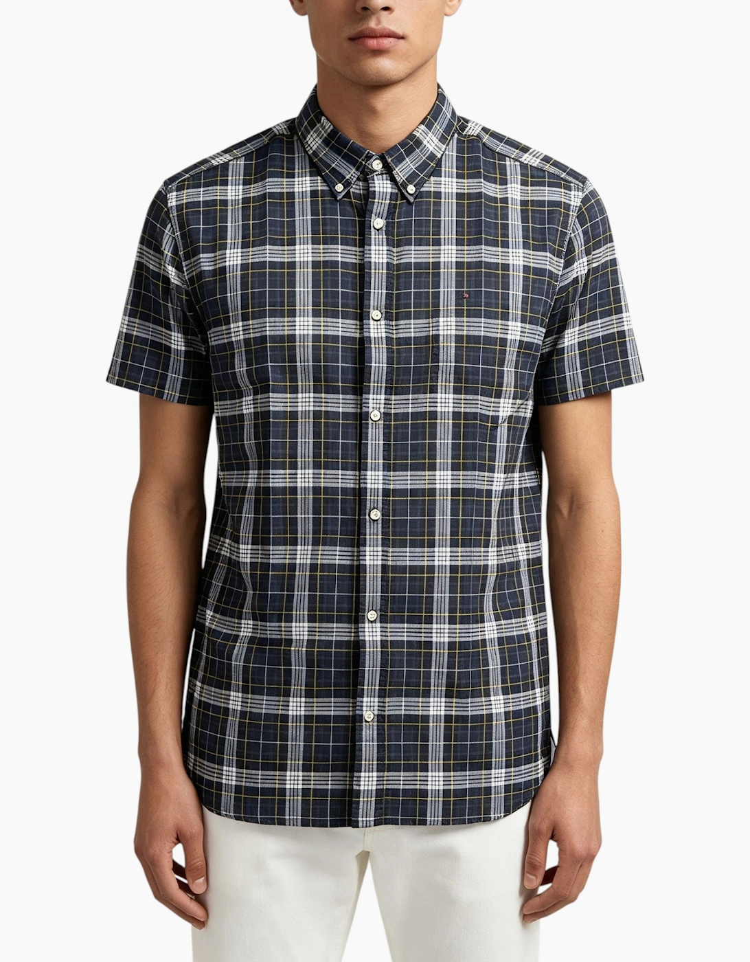 Tommy Hilfiger Men's TOMMY HILFIGER Mens Shirt Checked Top - Black