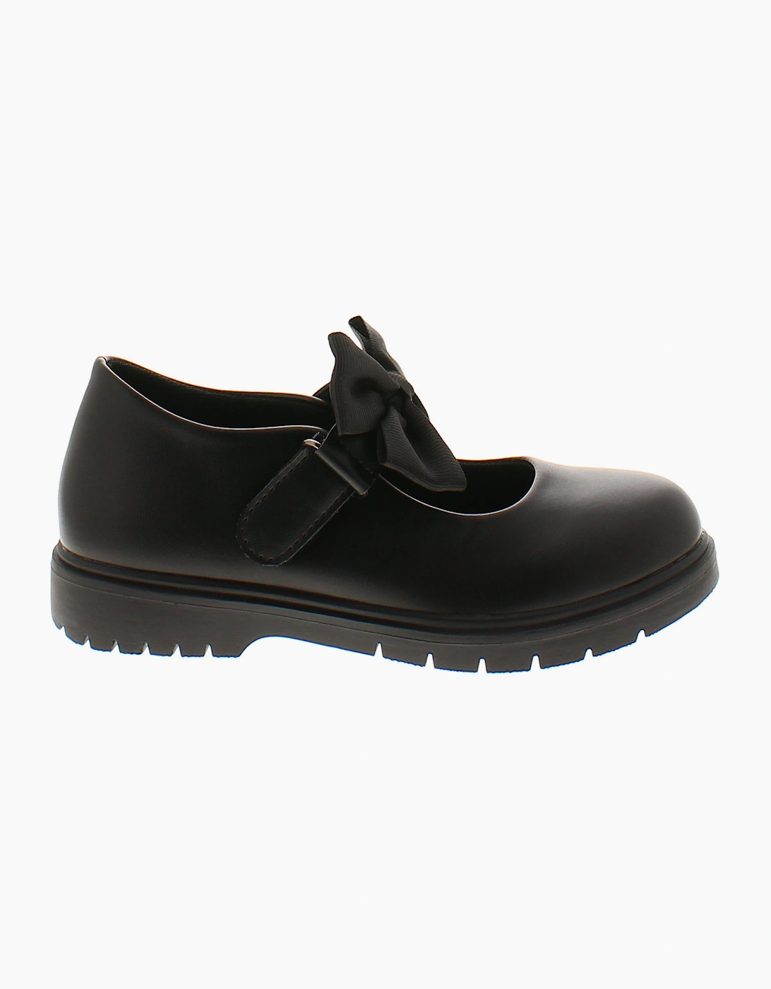 Princess Stardust Girls School Shoes Younger Candice Touch Fastening black paten