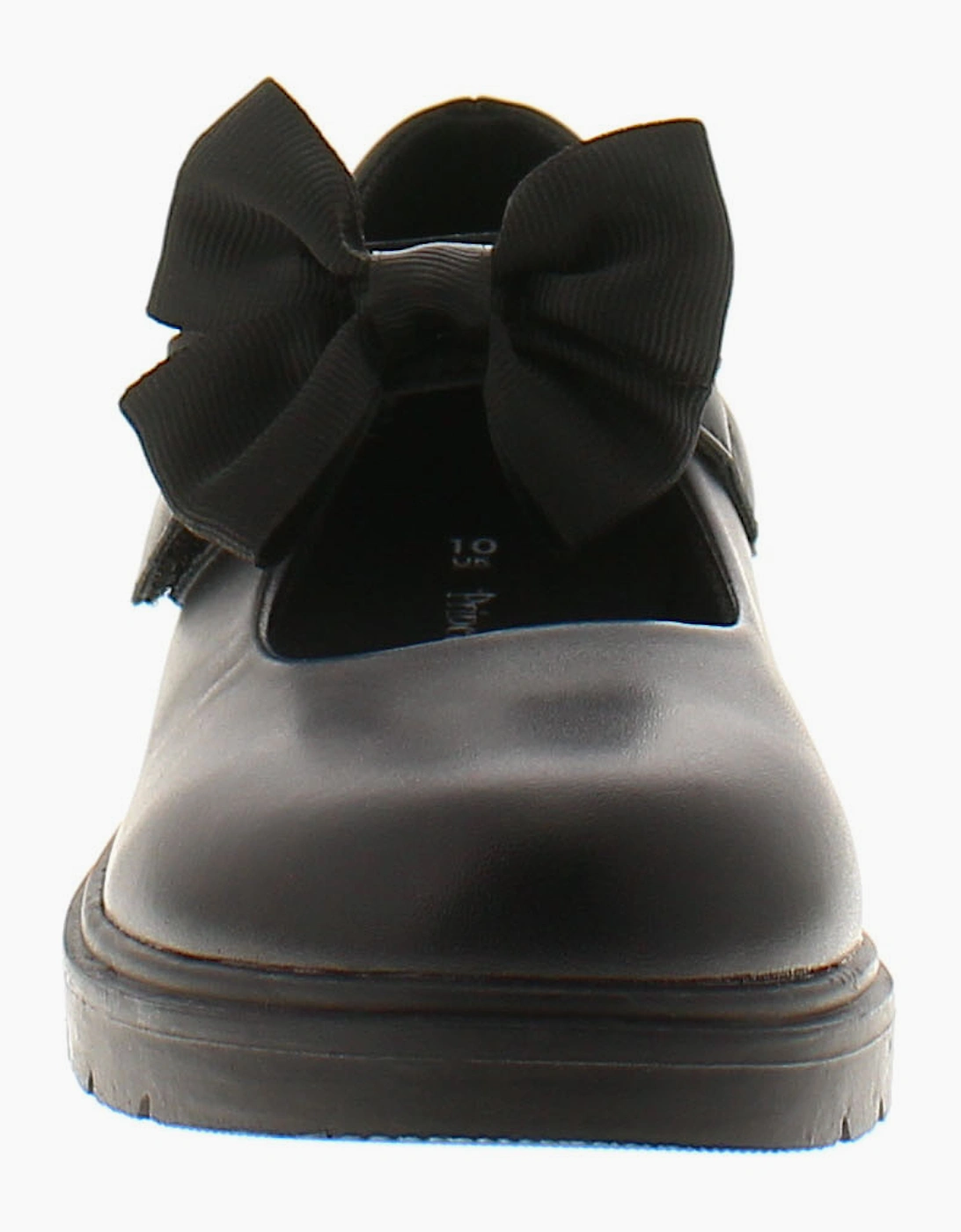 Princess Stardust Girls School Shoes Younger Candice Touch Fastening black paten