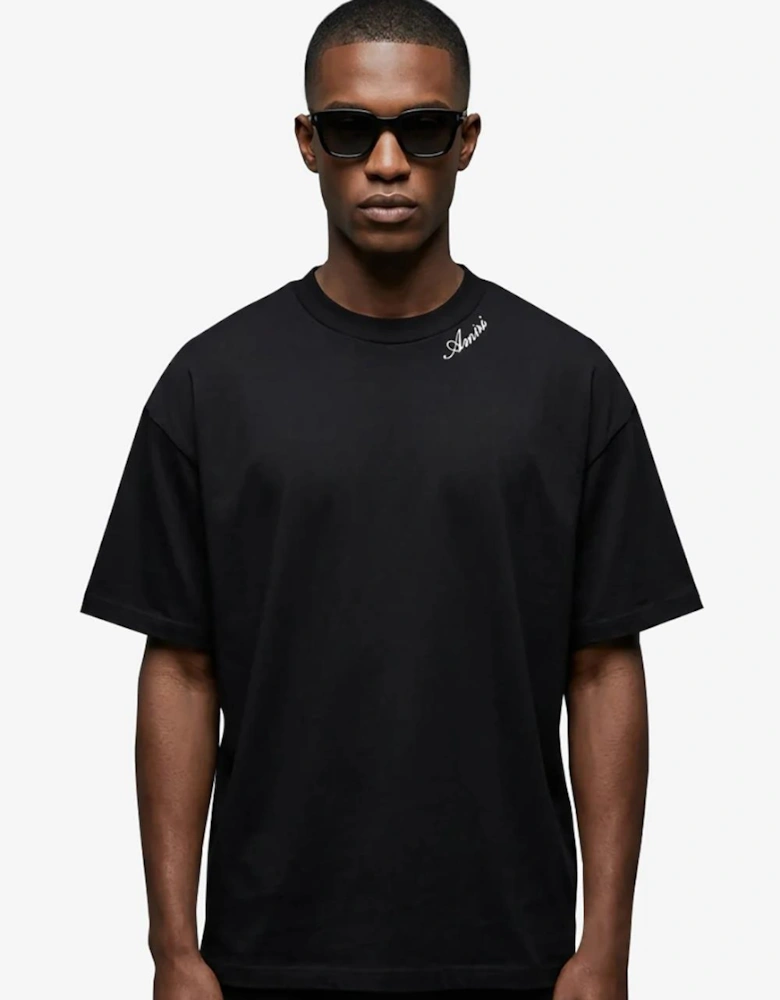 Amiri Script Embroidered T-Shirt in Black