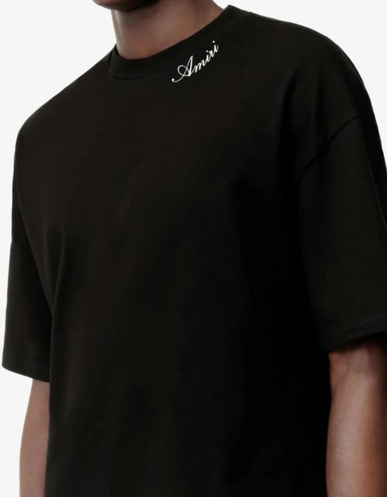 Amiri Script Embroidered T-Shirt in Black