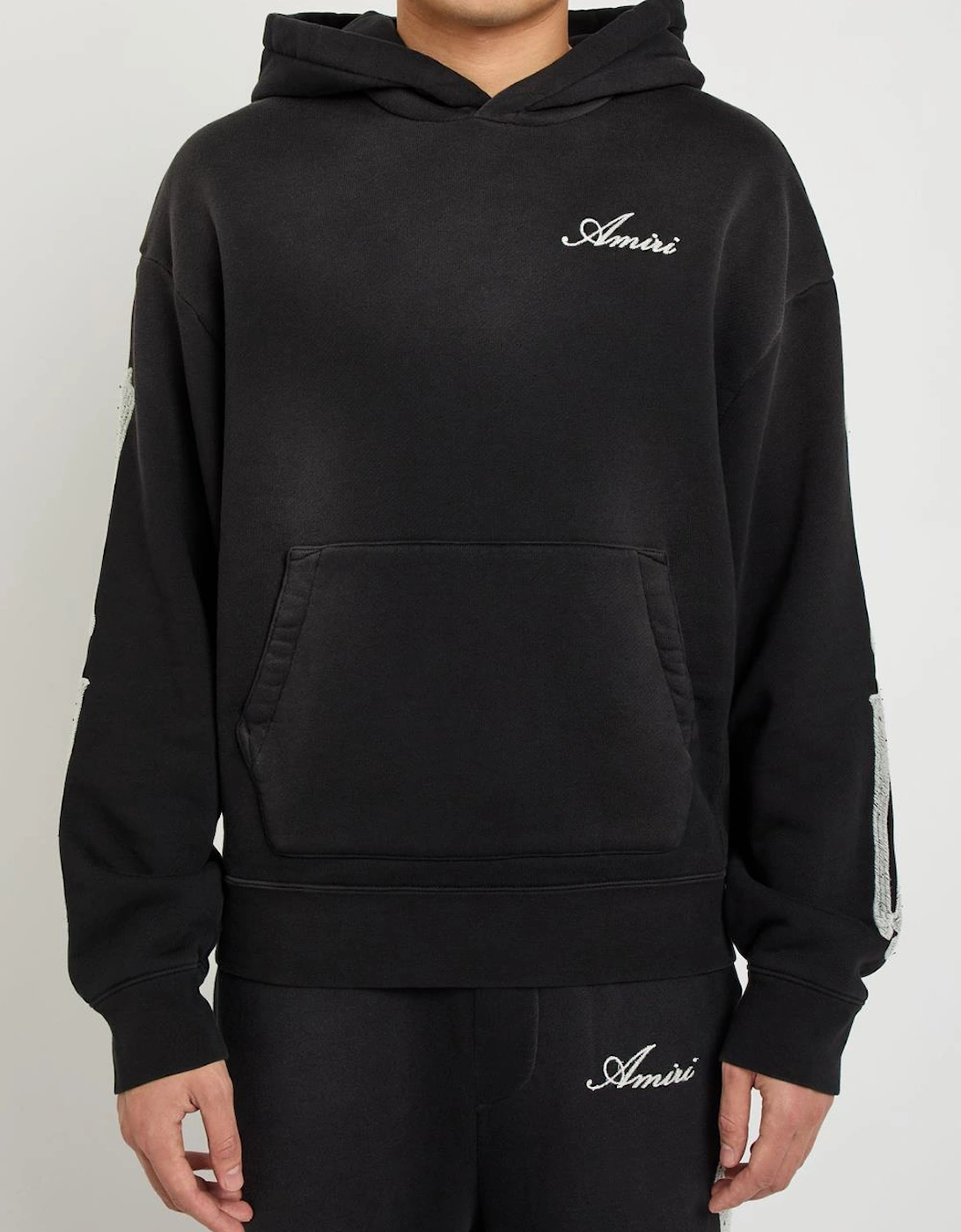 Amiri Bones Embroidered Hoodie in Black