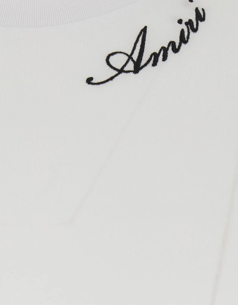 Amiri Script Embroidered T-Shirt in White