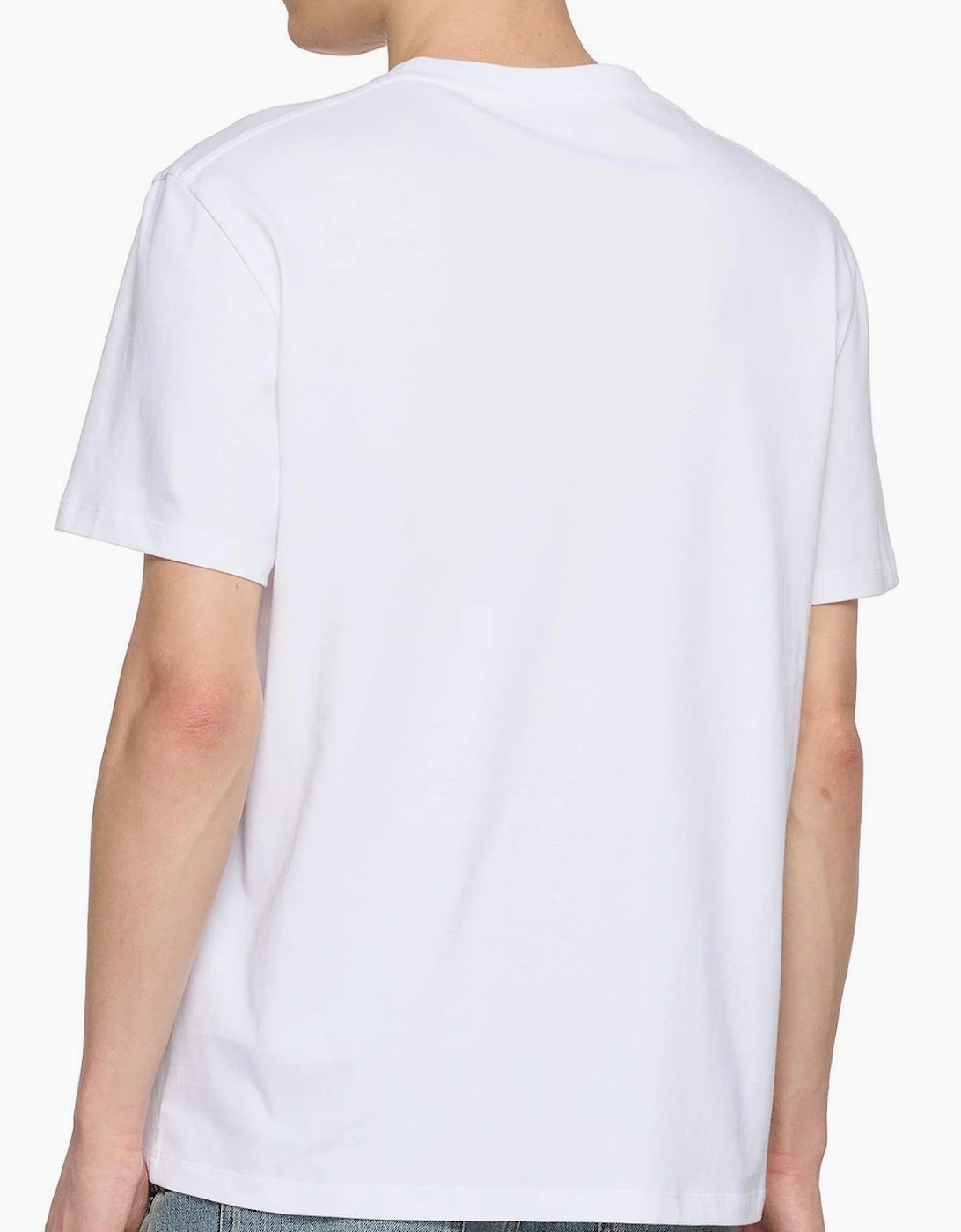 Loewe Two-Tone Anagram Embroidered Pocket T-Shirt in White