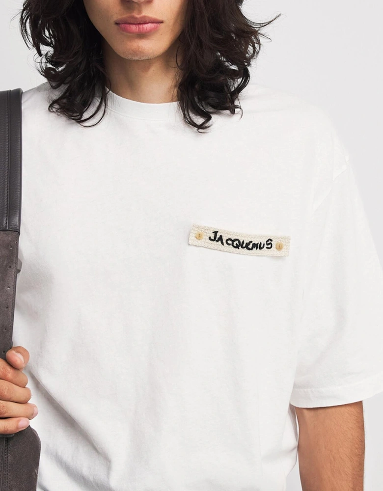 Jacquemus Crochet Logo T-Shirt in White