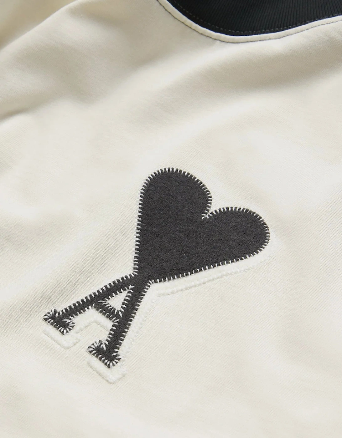 Ami Paris Embroidered Logo T-Shirt in White