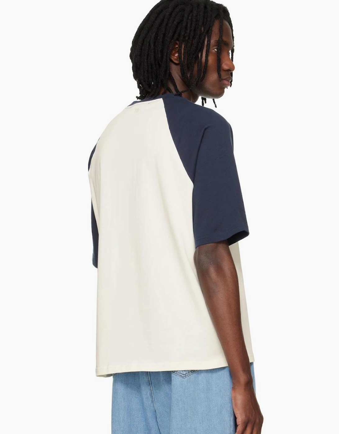 Ami Paris Crochet ADC T-Shirt in Cream