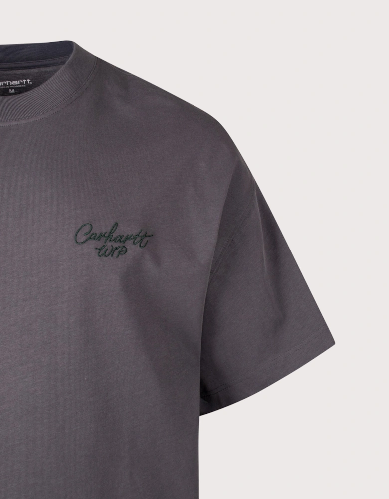 Boxy Loose Fit Signature Script T-Shirt