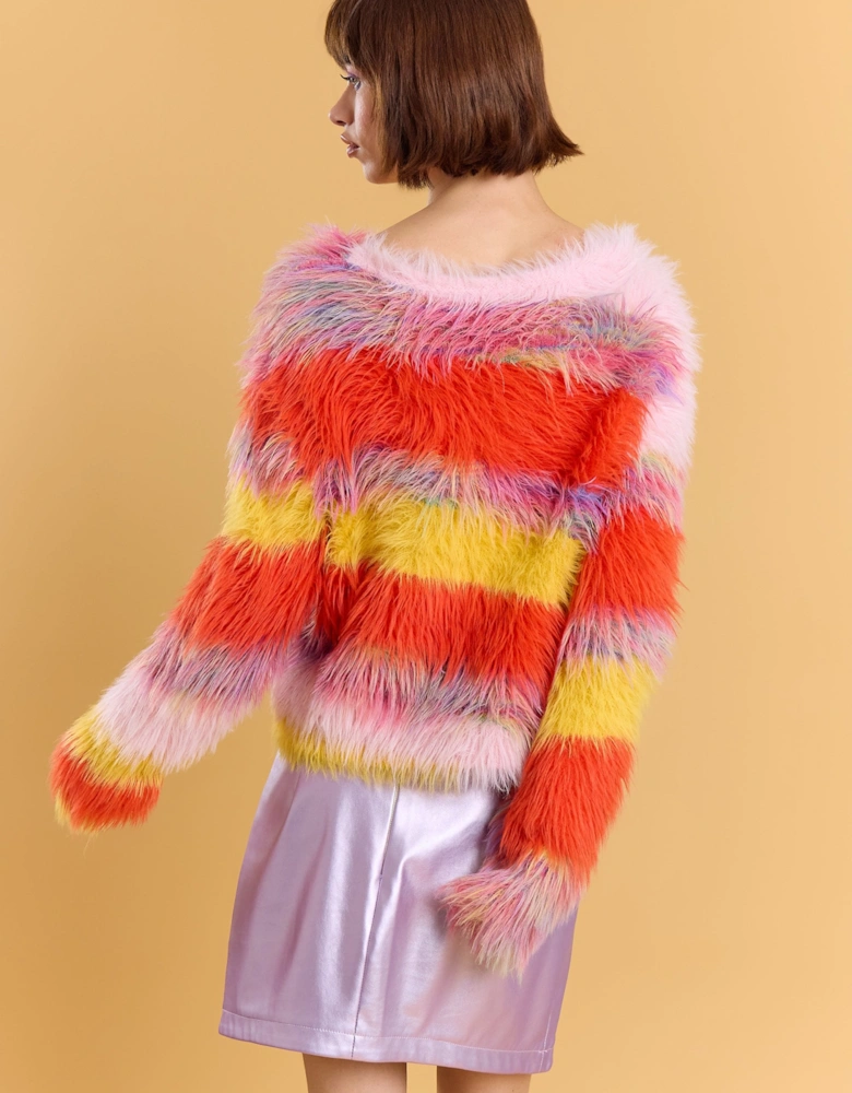 Banana Peel Cashmere Rainbow Cardigan