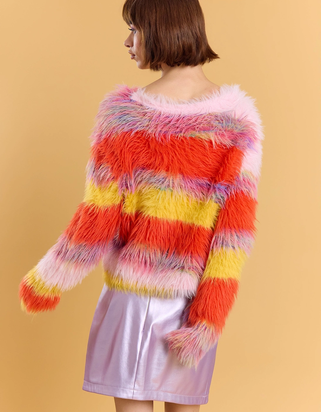 Banana Peel Cashmere Rainbow Cardigan
