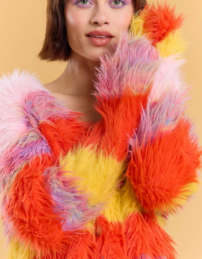 Banana Peel Cashmere Rainbow Cardigan