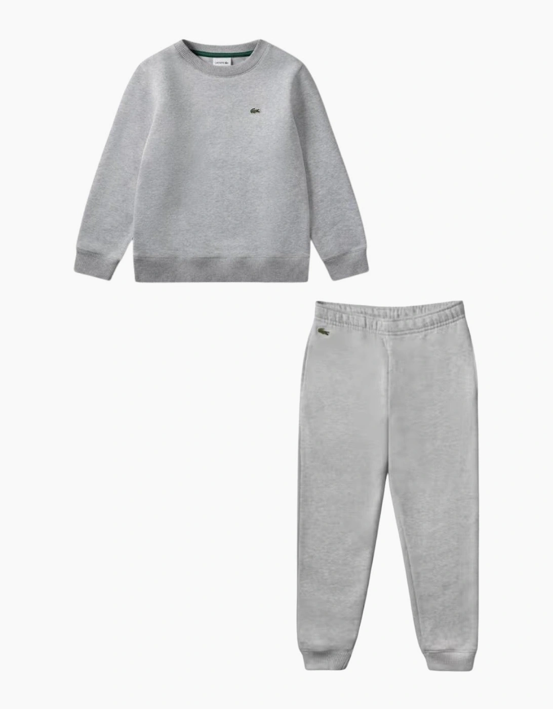 LACOSTE CORE FLEECE CREW TRACKSUIT IN ARGENT CHINE HEATHER 847029