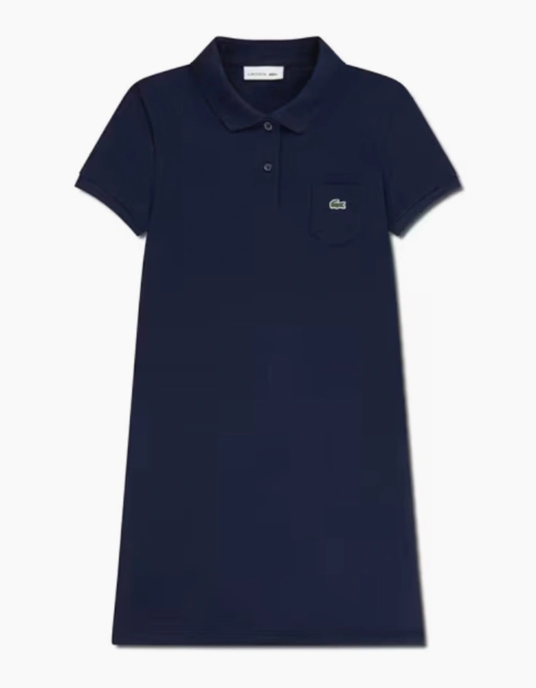 LACOSTE PIQUE POLO DRESS IN MARINE NAVY 347066