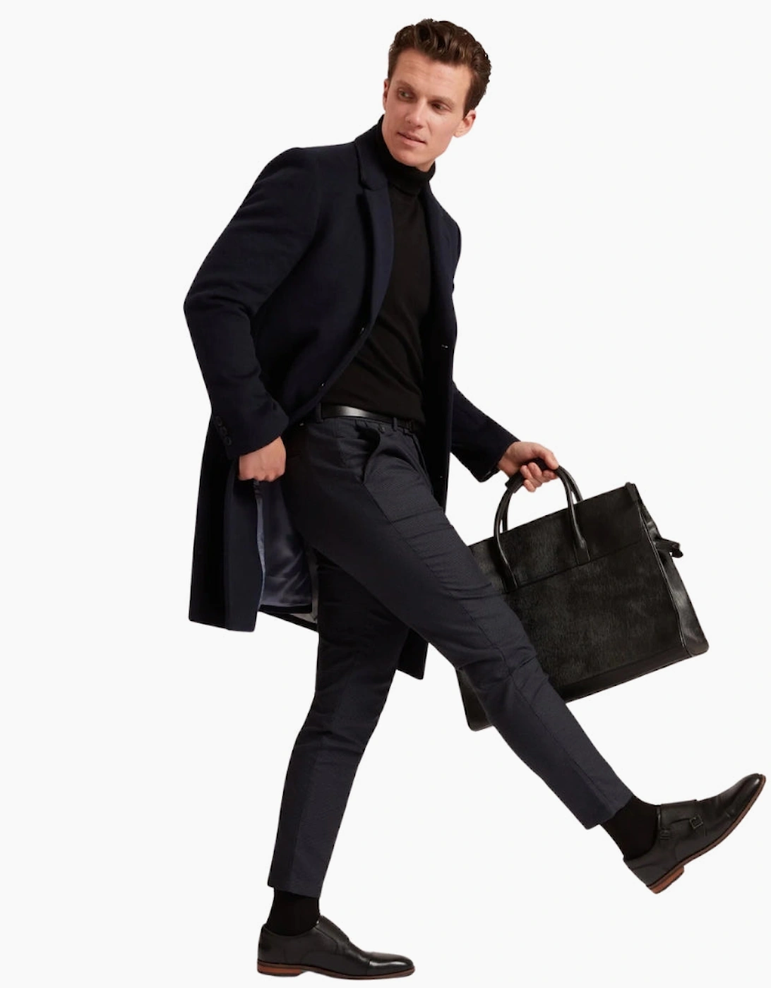 Ted Baker Brunit Slim Houndstooth Navy Trousers