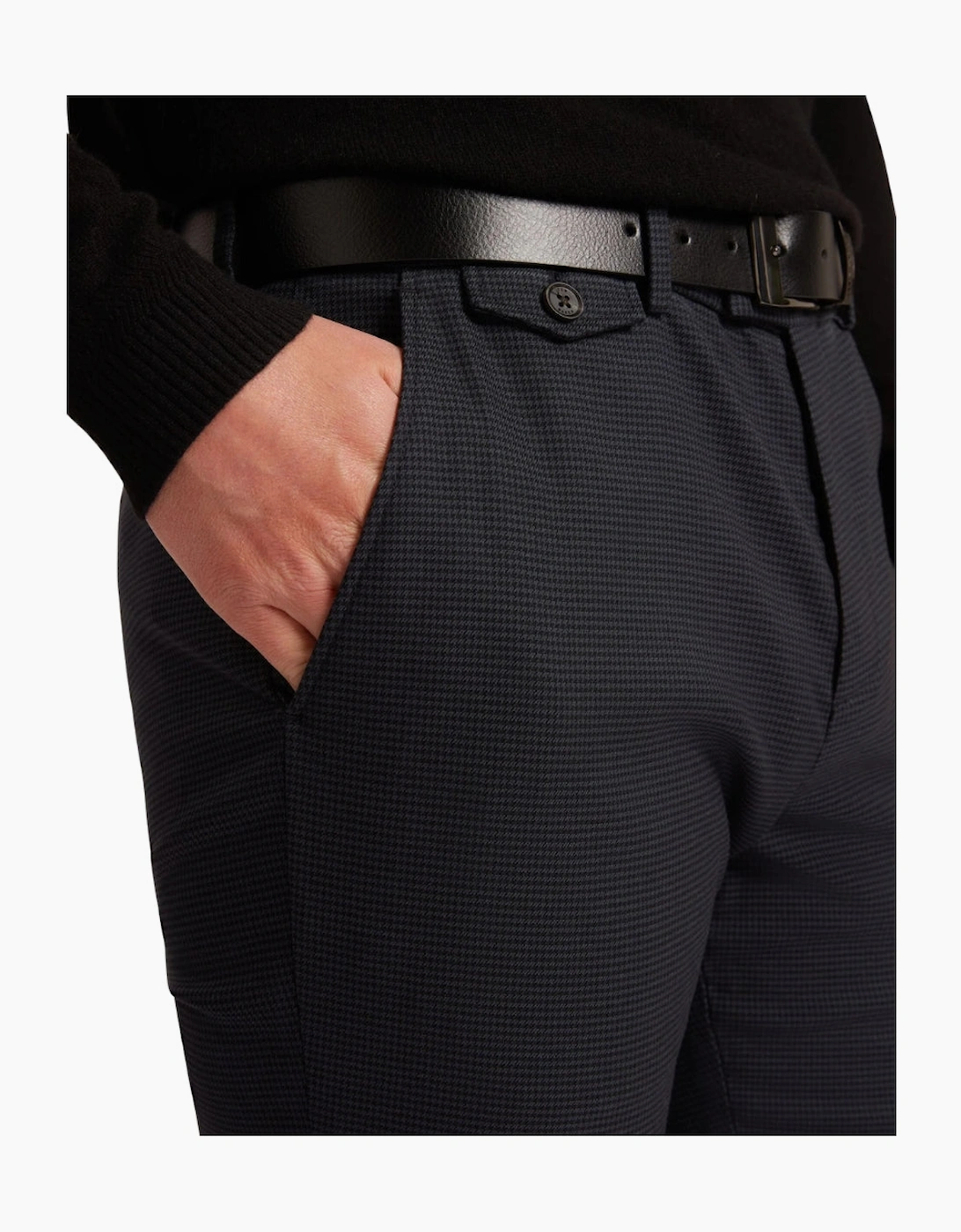 Ted Baker Brunit Slim Houndstooth Navy Trousers