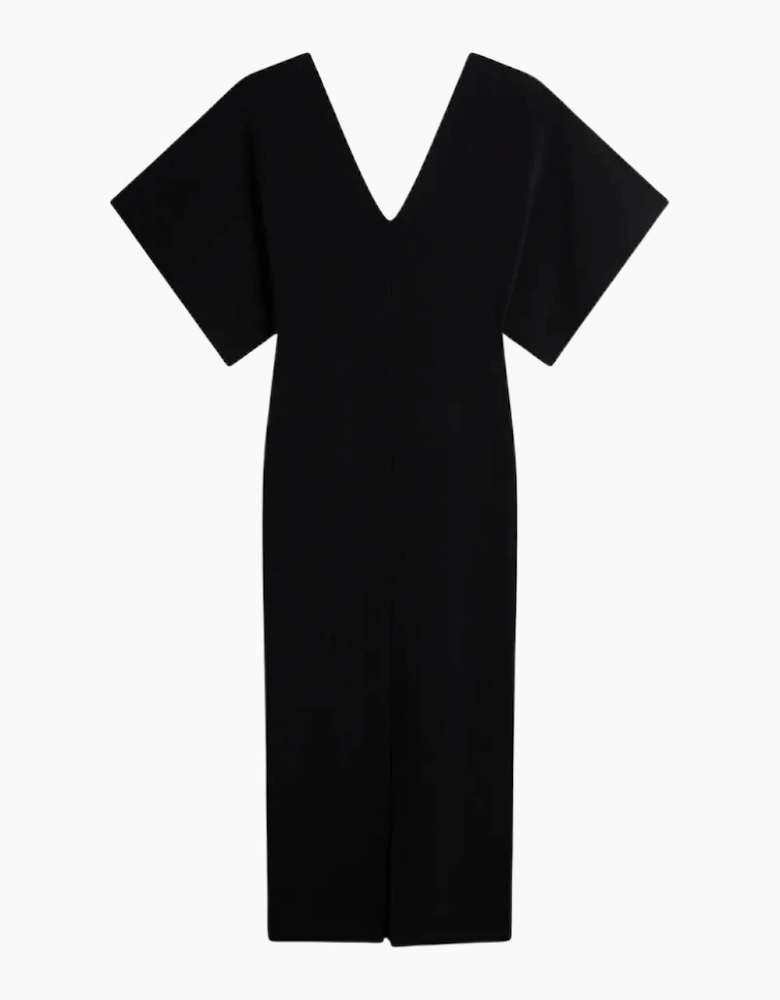 Women's Ted Baker Rebecca V-Neck Knitted Black Midi Dress - Size: 12
