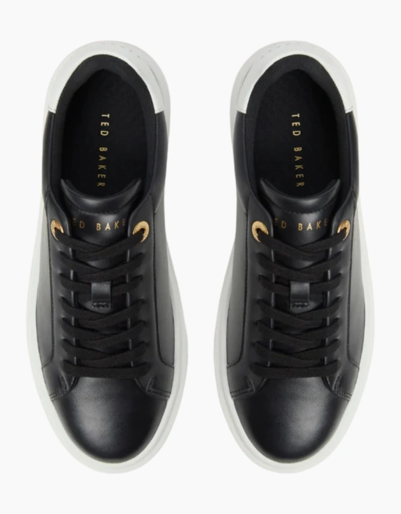 Ted Baker Lorieee Smooth Black Leather Trainers