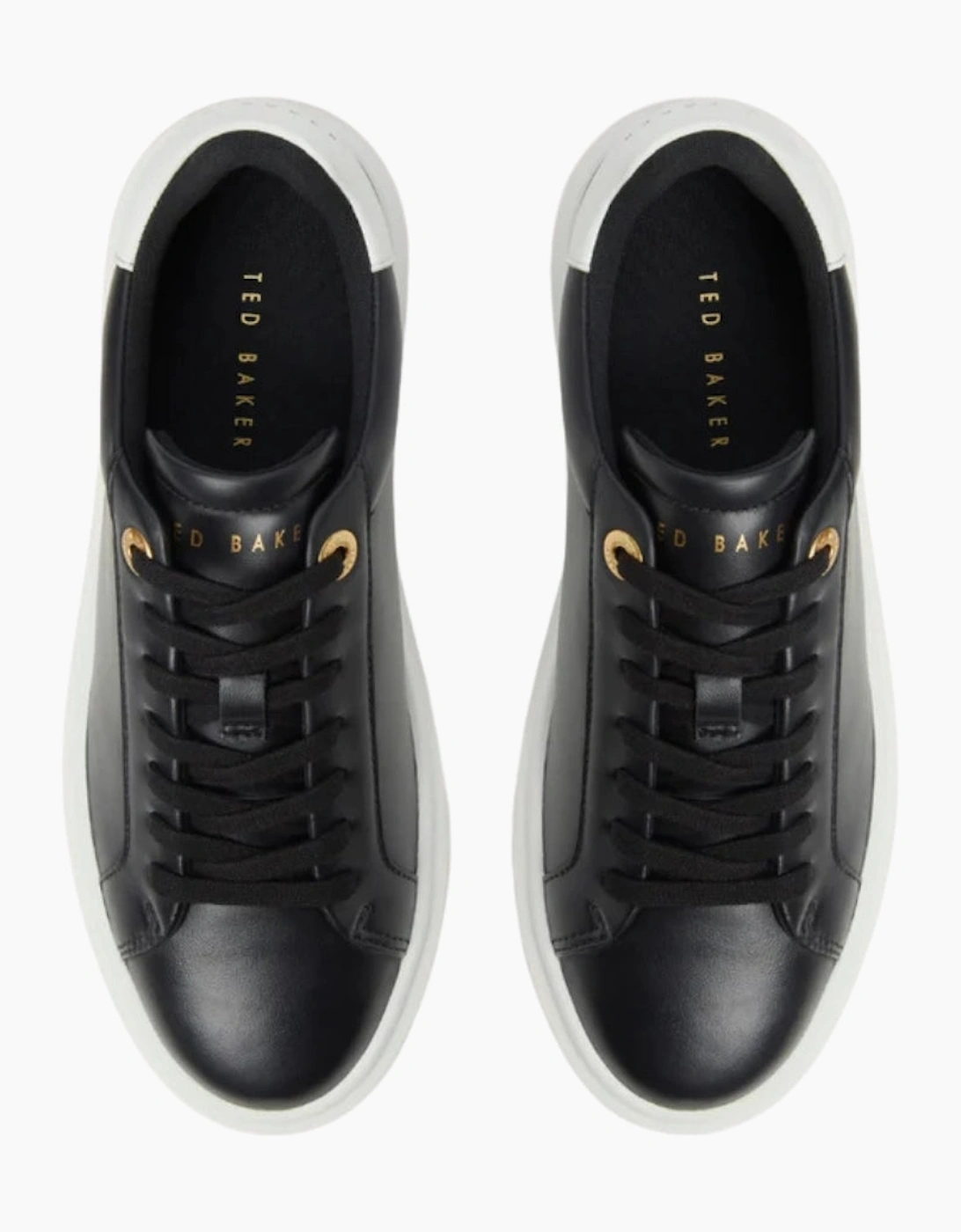 Ted Baker Lorieee Smooth Black Leather Trainers