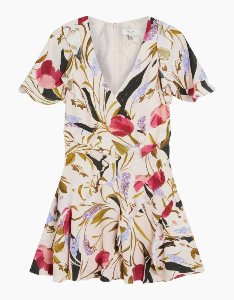 Ted Baker Issiia Frill Detail Pale Pink Mini Dress