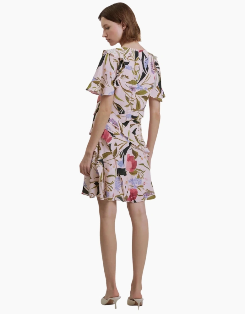 Ted Baker Issiia Frill Detail Pale Pink Mini Dress