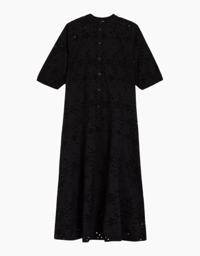 Ted Baker Nikaia Oversized Broderie Black Midi Dress