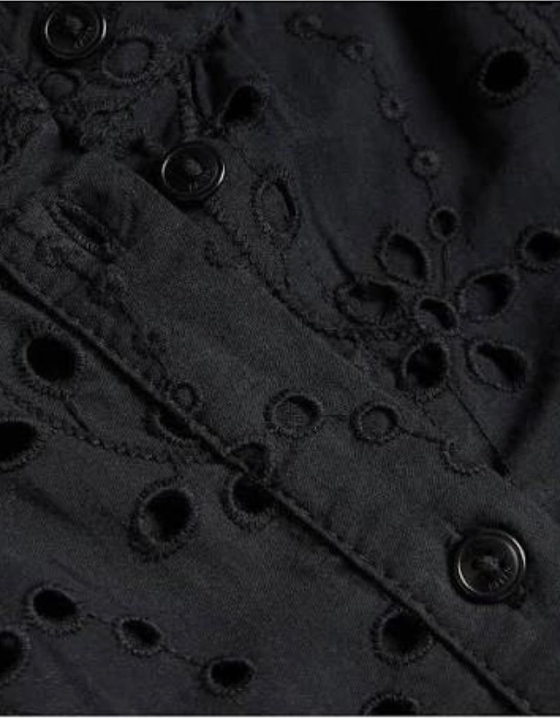 Ted Baker Nikaia Oversized Broderie Black Midi Dress