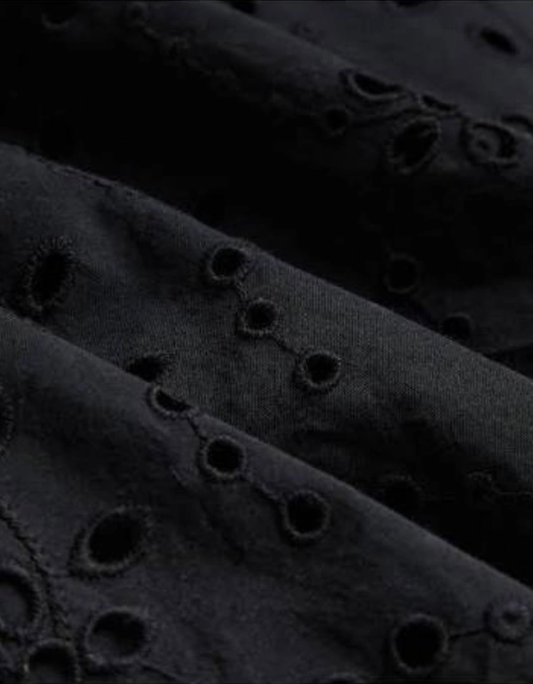 Ted Baker Nikaia Oversized Broderie Black Midi Dress