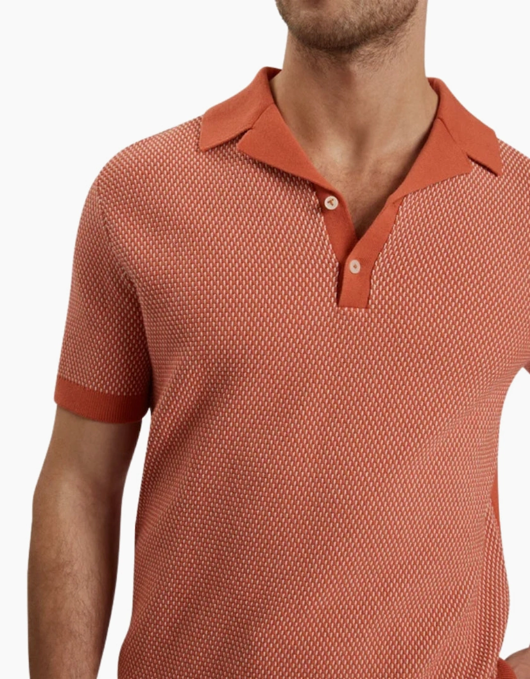 Ted Baker Gregry Small Stitch Red Knitted Polo