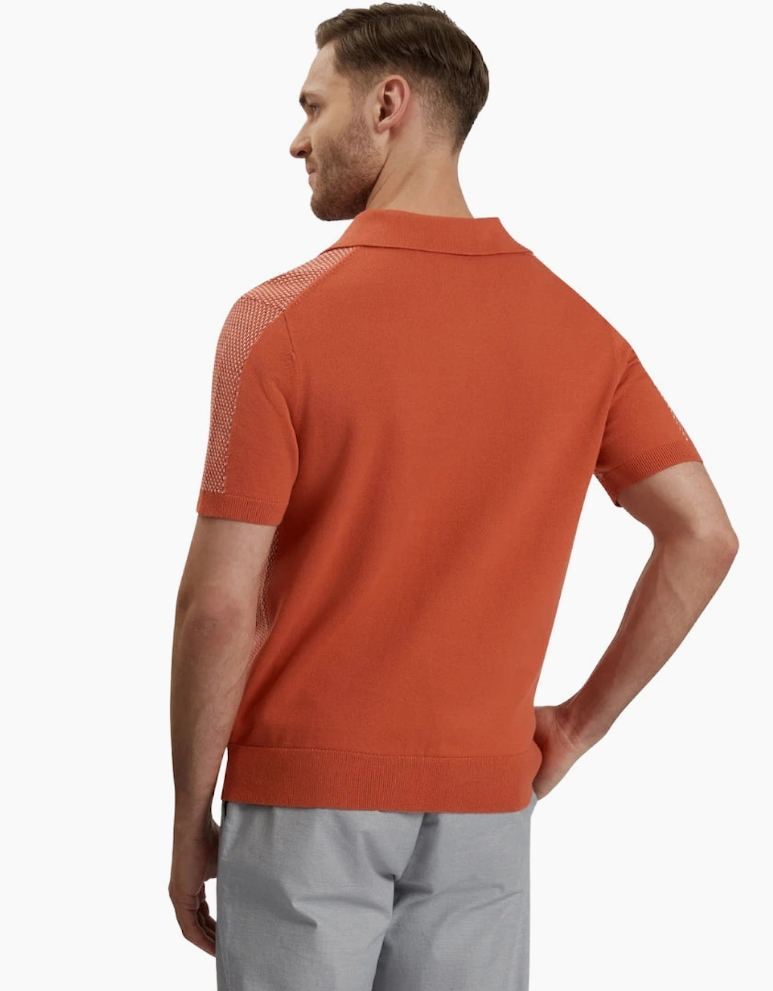 Ted Baker Gregry Small Stitch Red Knitted Polo
