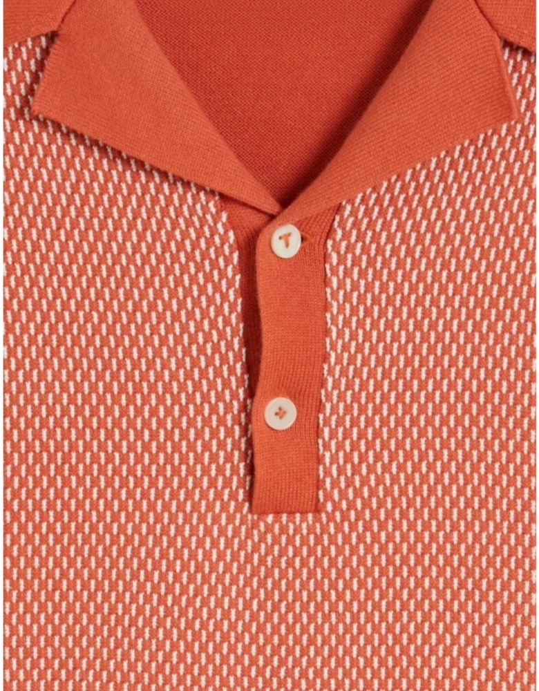 Ted Baker Gregry Small Stitch Red Knitted Polo