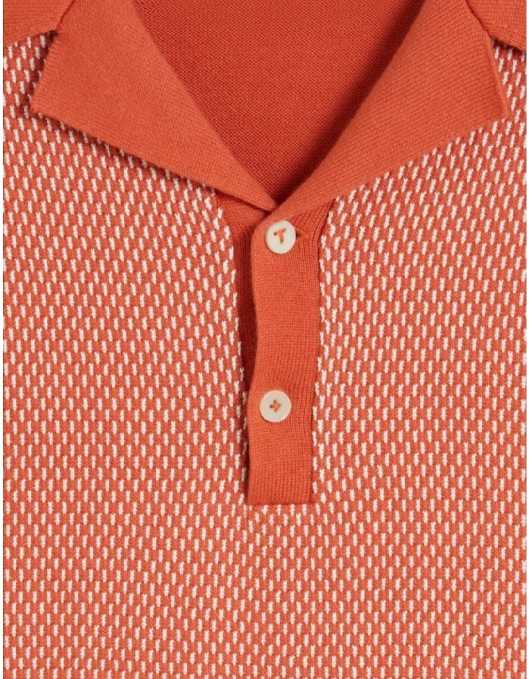 Ted Baker Gregry Small Stitch Red Knitted Polo