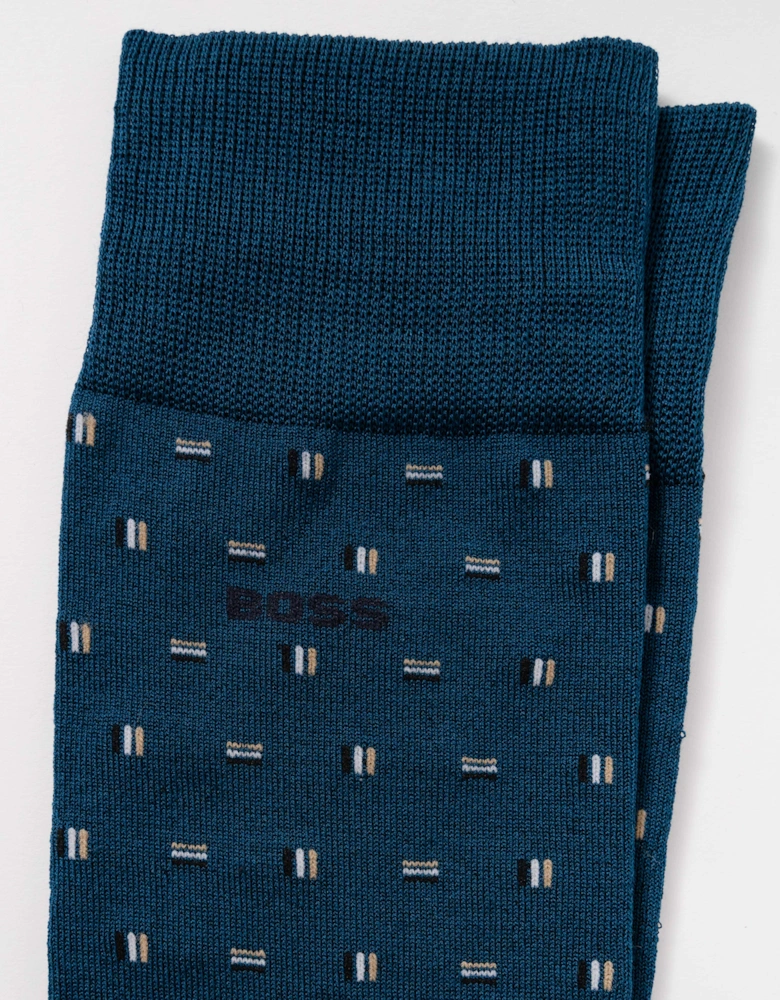 BOSS Orange 2-Pack Mini Iconic MC Mens Regular Length Socks - Open Blue 492