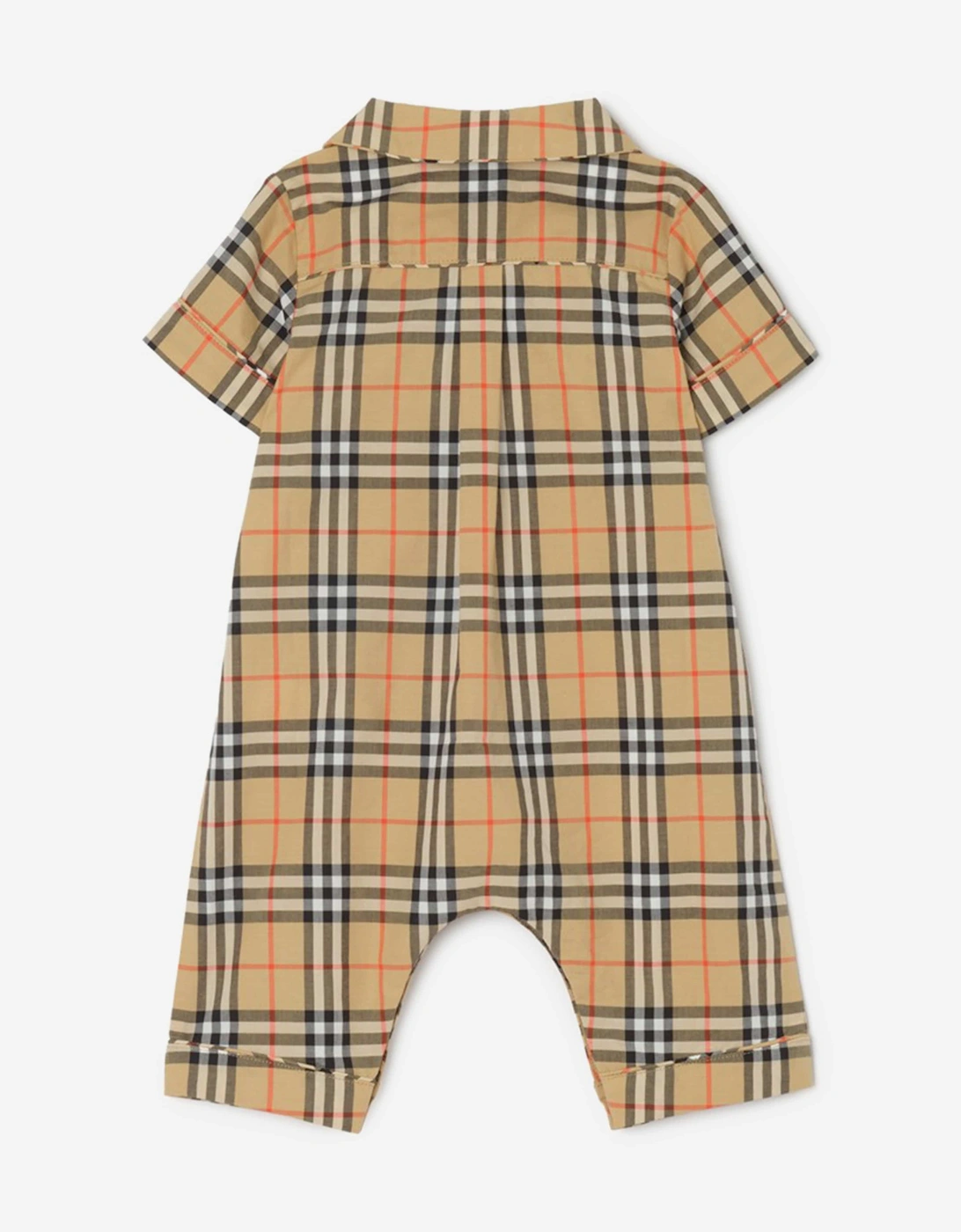 Burberry Baby Andreas Check Romper in Beige
