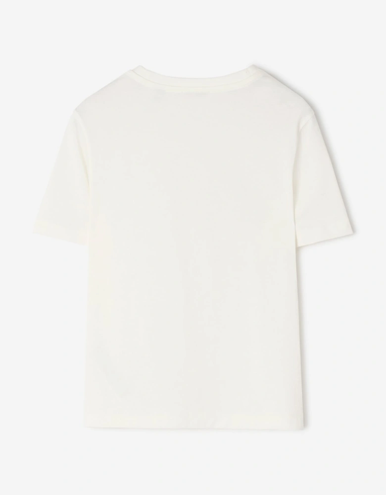 Burberry Girls Cedar Teddy Party T-Shirt in Ivory